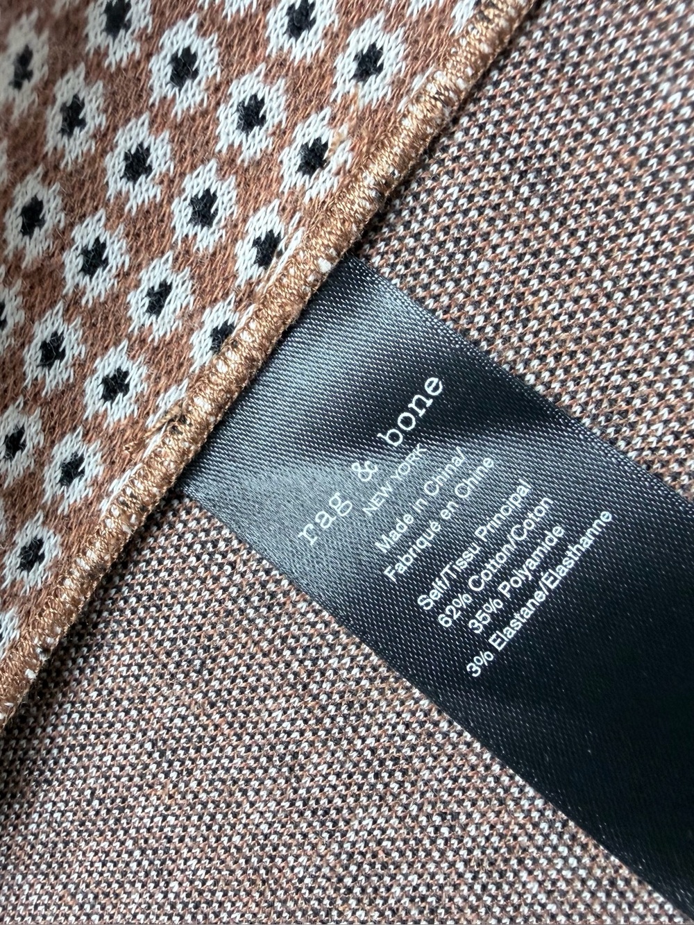 Rag & Bone Slade Geo Print Cotton Blend Blazer Jacket Brown Size 4 - Picture 14 of 16